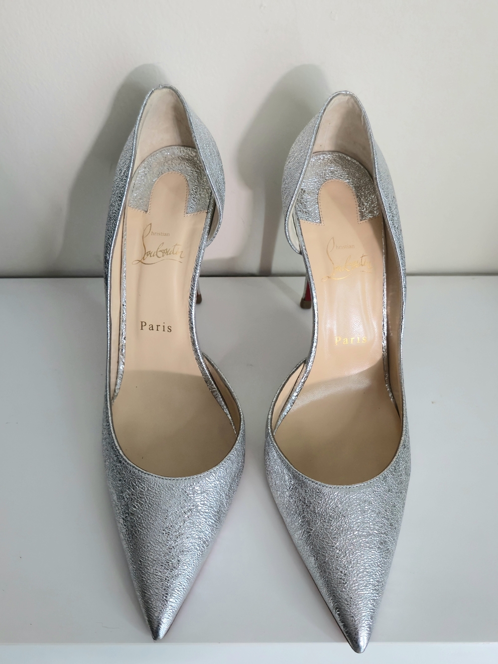 Christian Louboutin Iriza 100 Silver Pumps EU 41.5
